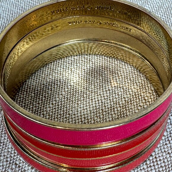 KATE SPADE Pink Cubetti 14kt GOLD Plated Necklace & Pink and Red Enamel Bracelet - Picture 3 of 3